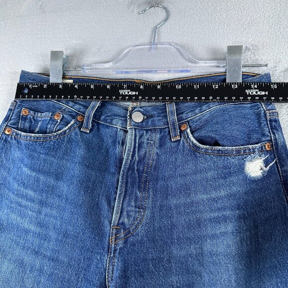 Levis Jeans Wedgie Straight Leg Distressed Mid-Rise Light Wash Size 29 - Picture 6 of 15